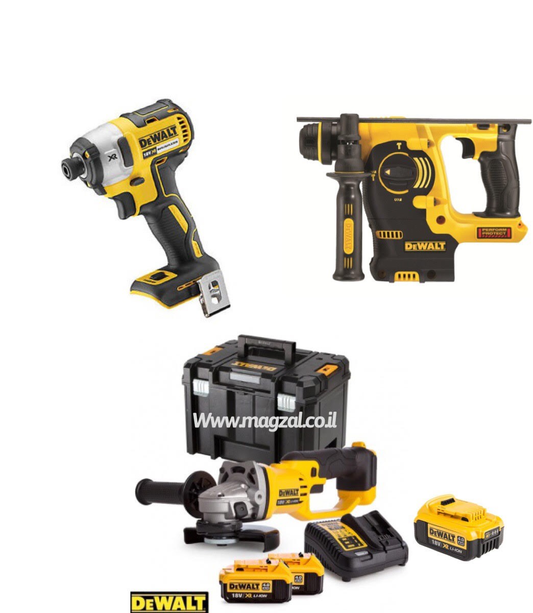 סט 3 כלים נטענים 18Vעם 3 סוללות 4A דגם DCK3M3