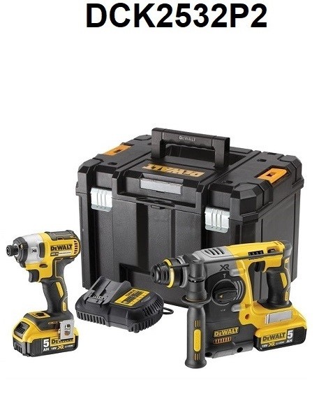 סט אימפקט ופטישון DEWALT DCK2532P2
