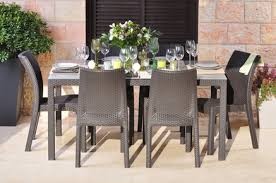 שולחן אופרה 160/94 +6 כסאות באלי ראטן כתר פלסטיק