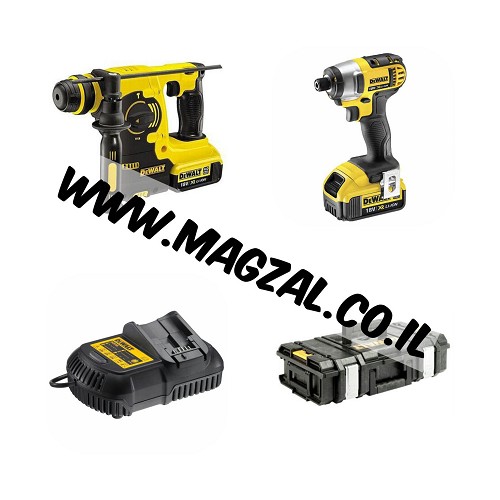 סט מברגה אימפקט + פטישון נטען סוללות 4 אמפר DCK200M2