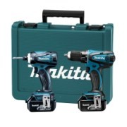 DLX2014X1 סט מברגה/מקדחה + אימפקט נטענים ליתיום MAKITA 18V