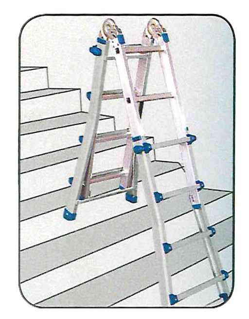 סולם טלסקופי רב שימושי 5 מצבים 4.718 מטר 4*5