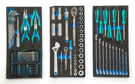 ארגז כלים מתכת + 3 מגירות 93 חלקים