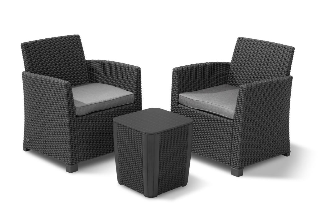 מערכת ישיבה קורונה בלקוני צבע אפור כתר