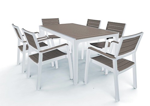 שולחן הרמוני 160 + 6 כסא הרמוני כתר KETER